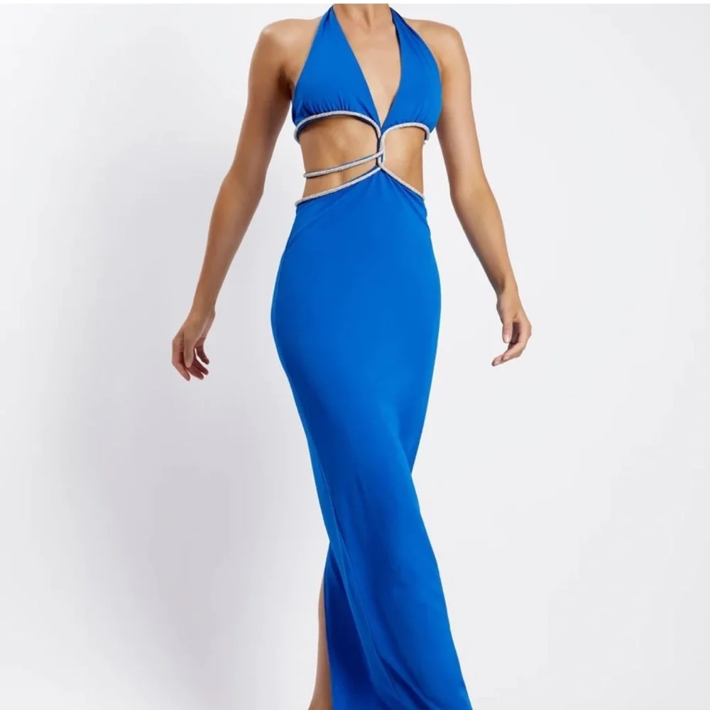 NWT Brand New Meshki NICHA Diamante Cut Out Midi Dress - Picture 12 of 16